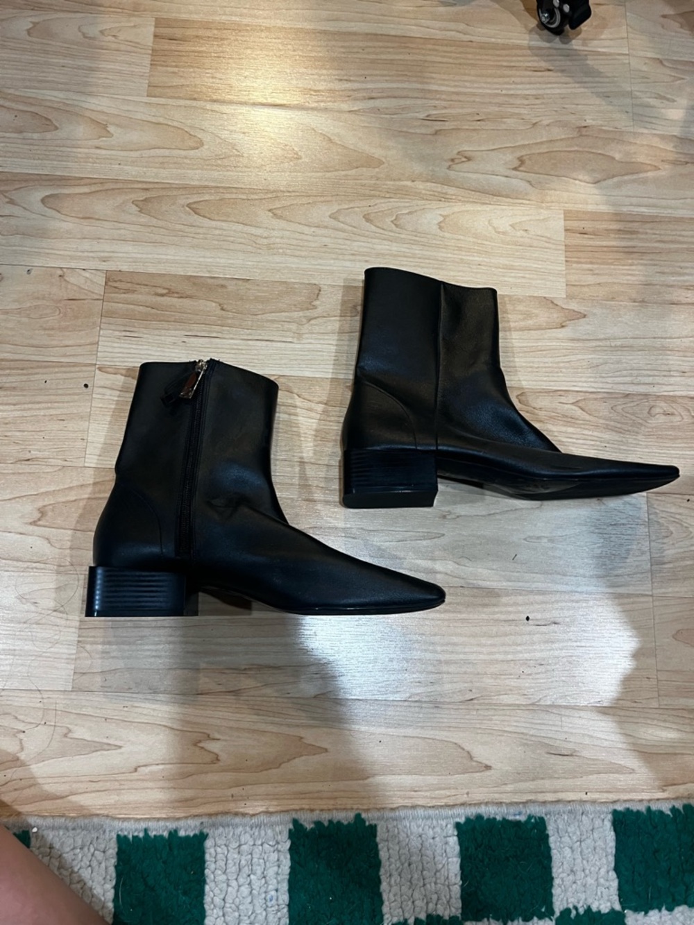 Zara Black Leather Ankle Boots - Picture 2 of 3